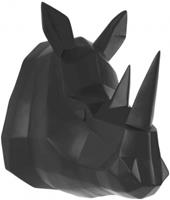 Present Time wandbeeld Neushoorn 29,5 x 27,5 cm polyresin zwart