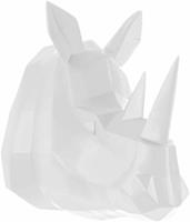 Present Time wandbeeld Neushoorn 29,5 x 27,5 cm polyresin wit