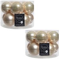 Decoris Kerstboomversiering Licht Parel/champagne Kerstballen Van Glas 6 Cm 20x Stuks - Kerstbal