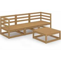 VIDAXL 4-tlg. Garten-Lounge-Set Honigbraun Massivholz Kiefer