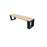 Wood4you Bankje New Orleans teigerhout 140lx40hx38d Cm Zwart