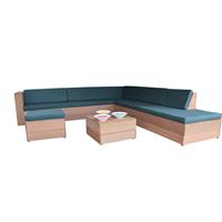 Wood4you oungeset 7 Bankirai 250cm/200cm Incl Kussens (Gl-vorm)