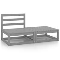 VIDAXL 2-tlg. Garten-Lounge-Set Grau Kiefer Massivholz