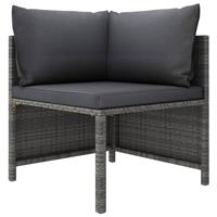 VIDAXL Modulares Ecksofa mit Kissen Grau Poly Rattan