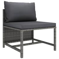 VIDAXL Modulares Mittelsofa mit Kissen Grau Poly Rattan