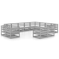 vidaXL 12-delige Loungeset massief grenenhout grijs