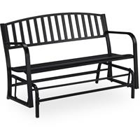 RELAXDAYS Schaukelbank, Stahl, 220 kg Traglast, 2 Sitzer, Bank mit Schaukelfunktion, HxBxT: 86 x 127 x 69 cm, schwarz