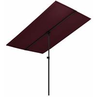 vidaXL Parasol met aluminium paal 2x1,5 m bordeauxrood