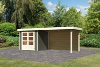 Woodfeeling | Tuinhuis Askola 2 met Overkapping 2,8 en Achterwand | Terragrijs