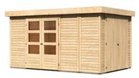 Karibu Gartenhaus RETOLA 6 SET MIT ANBAUSCHRANK 19 mm 302 x 246 m Ohne Schleppdach