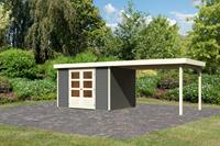 Karibu Gartenhaus ASKOLA 5 19 mm 302 x 246 m terragrau inkl. 280 m Anbaudach