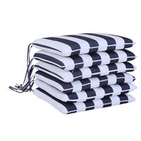 Outsunny 6er-Set Sitzkissen Stuhlkissen Bodenkissen Polsterkissen Sitzauflage abnehmbar Bezug Polyester + Baumwollfaser Blau + Weiß 42 x 42 x 5 cm