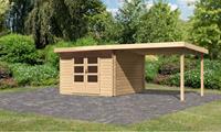 Karibu Blokhut | Bastrup 3 met luifel | 580 x 237 | Woodfeeling