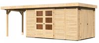 Karibu Gartenhaus RETOLA 6 SET MIT ANBAUSCHRANK 19 mm 302 x 246 m Mit Schleppdach 240 m