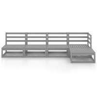 vidaXL 5-tlg. Garten-Lounge-Set Grau Kiefer Massivholz 