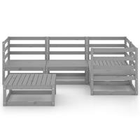 vidaXL 5-tlg. Garten-Lounge-Set Grau Kiefer Massivholz 