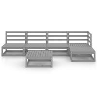 vidaXL 6-tlg. Garten-Lounge-Set Grau Kiefer Massivholz 