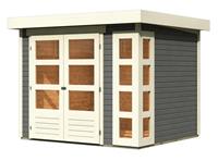Karibu Gartenhaus KERKO 3 19 mm 242 x 217 m Ohne Schleppdach Terragrau