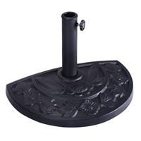 costway buiten patio half ronde parasolvoet standaard zwarte half ronde parasol plaat houder
