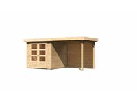 Woodfeeling | Tuinhuis Askola 2 met Overkapping 2,4 en Achterwand | Onbehandeld