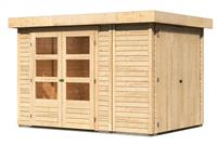 Karibu Gartenhaus RETOLA 2 SET MIT ANBAUSCHRANK 19 mm 213 x 217 m Ohne Schleppdach Naturbelassen