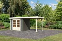 Woodfeeling | Tuinhuis Askola 3 met Overkapping 2,4 | Terragrijs