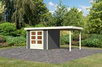 Woodfeeling | Tuinhuis Askola 3,5 met Overkapping 2,4 | Terragrijs