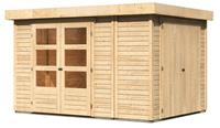 Karibu Gartenhaus RETOLA 4 SET MIT ANBAUSCHRANK 19 mm 238 x 242 m Ohne Schleppdach