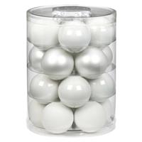 40x Stuks Glazen Kerstballen Elegant Wit Mix 6 Cm Glans En Mat - Kerstbal