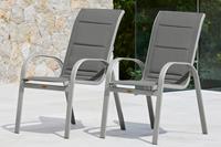 MERXX Stapelstoel Amalfi Deluxe set van 2, aluminium/textiel, stapelbaar (set, 2 stuks)