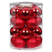 60x Stuks Glazen Kerstballen Rood Mix 6 Cm Glans En Mat - Kerstbal