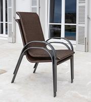 MERXX Tuinstoel Côte d´Azur set van 2, aluminium, stapelbaar, bruin