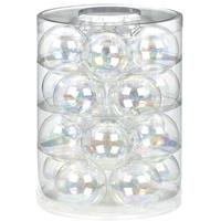Tubes Met 60x Transparant Parelmoer Kerstballen Van Glas 6 Cm Glans En Mat - Kerstbal