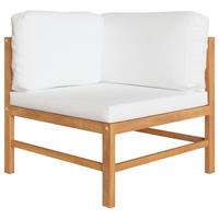 vidaXL 4-Sitzer-Gartensofa mit Creme Kissen Massivholz Teak 
