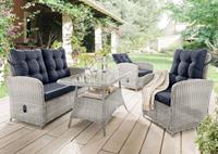 Destiny Tuinset MERANO II 2 fauteuils, 2-zitsbank, tafel, polyrotan (11-delig)