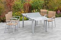 MERXX Tuin-eethoek Savona 4 stoelen met uittrekbare tafel (5-delig)