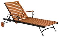 Merxx Gartenliege &raquo;Schlo&szlig;garten Liege&laquo;, 1 St., Flachstahl mit Eukalyptusholz