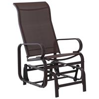 Outsunny schommelstoel, comfortabele tuinstoel, weerbestendig metaal, ideaal voor terras of balkon, 60 x 75 x 104 cm, bruin | Aosom.nl