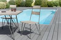 Macabane | Set van 2 houten en metalen scandi stoelen