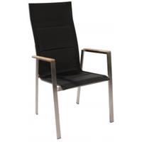 Express Marmaris RVS zwarte stapelstoel met hoge rug - Set van 4 stuks