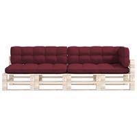vidaXL Bankkussens pallet 5 st wijnrood