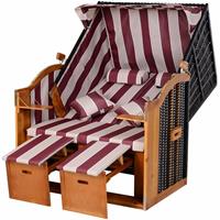 Outsunny dubbele ligstoel, verstelbaar met dak, comfortabele chaise longue, weerbestendig PE rotan, 195 x 120 x 150 cm, rood | Aosom.nl