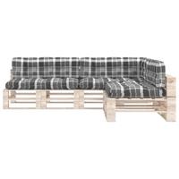 VIDAXL Palettensofa-Auflagen 7 Stk. Grau Karomuster
