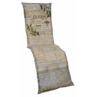 GO-DE Relax-Auflage grün beige gemustert, 170 x 50 x 7 cm Relaxliegenauflage Sitzpolster - 