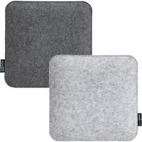 Dunedesign Stuhlkissen Filz 2er Set viereckig Grau 35x35cm
