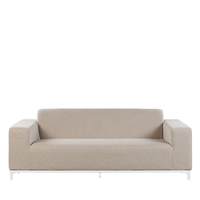 Beliani Driezitsbank stof beige/wit ROVIGO