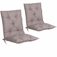 DETEX 2er Set Stuhlauflage Auflage Cozy Hochlehner Stuhlauflage Sitzauflage Sitzkissen Gartenstuhl creme meliert