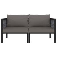 VIDAXL 2-Sitzer-Sofa mit Auflage Anthrazit Poly Rattan