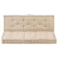 vidaXL Polsterauflage Palettenauflagen 2 Stk Baumwolle Beige