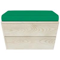 vidaXL Tuinhocker met kussen pallet geïmpregneerd vurenhout